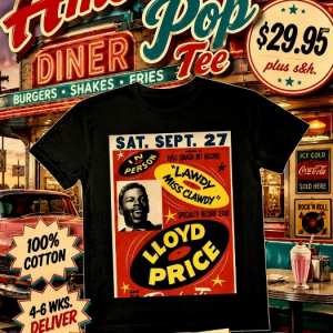 Lloyd Price, Music Legend T-Shirt Black (Small to X Large)