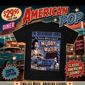 Muddy Waters Concert T-Shirt Black (Small. Large. X-Large)