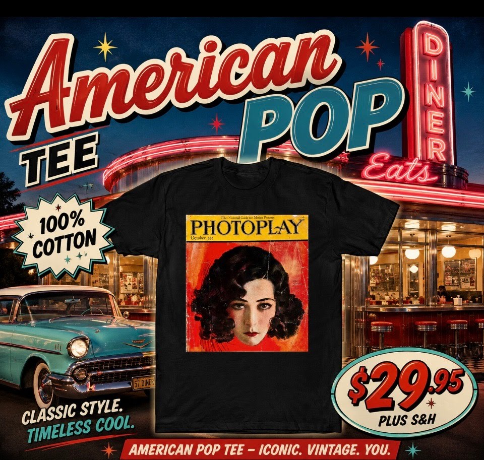 Ampop-Photoplay.jpg Vintage Photoplay Magazine Black Graphic T-Shirt